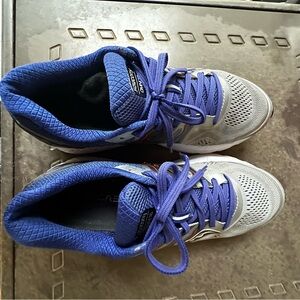 Blue and Gray Athletic Sneakers